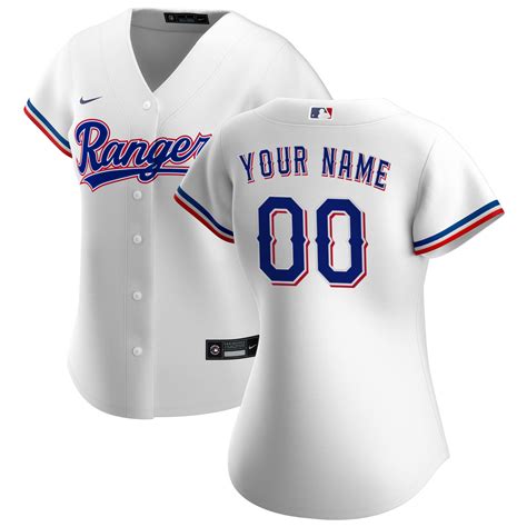 Women's Texas Rangers Nike White Home Replica Custom Jersey 